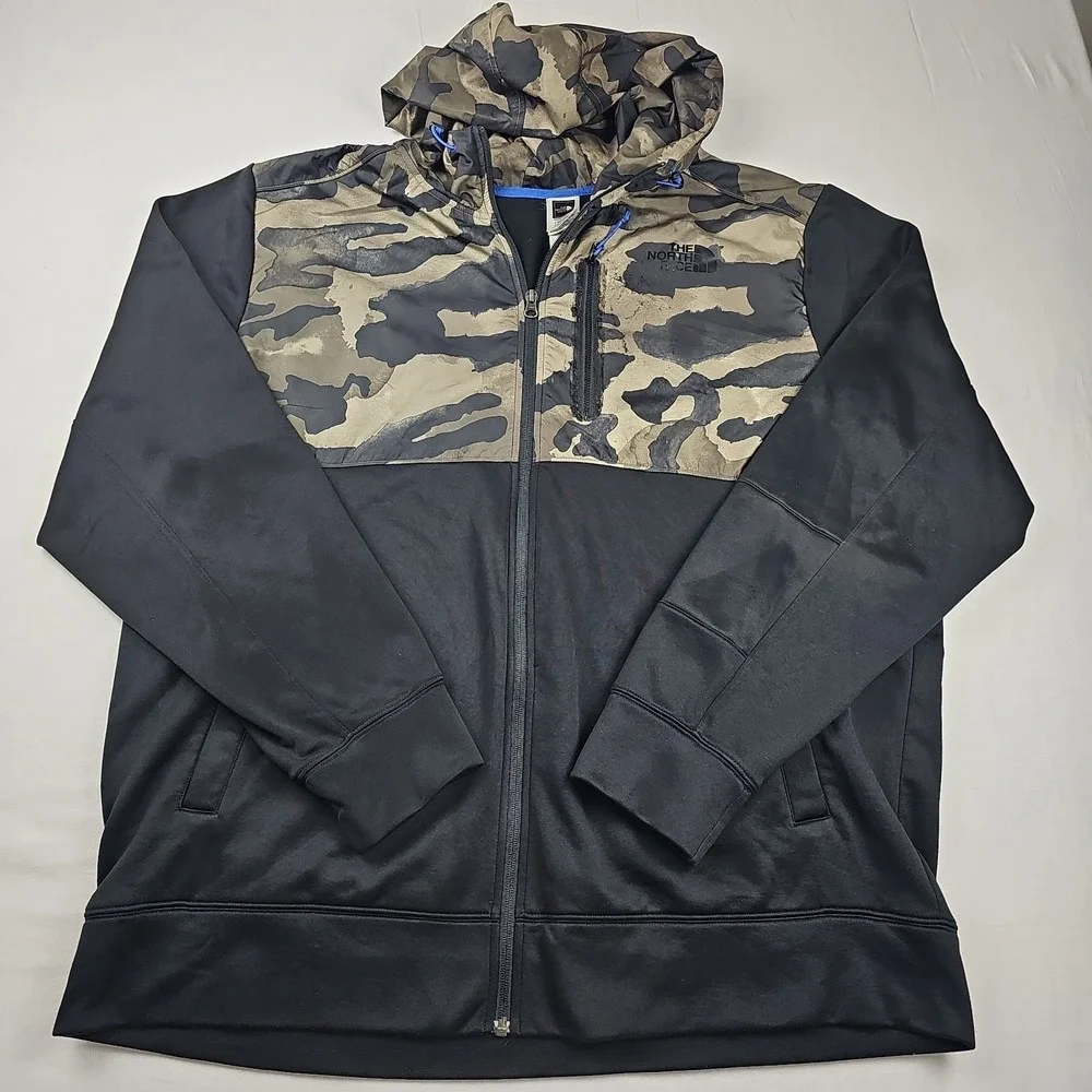 THE NORTH FACE Men's Full Zip Up Camo Print Mock Neck Jacket Size XXL